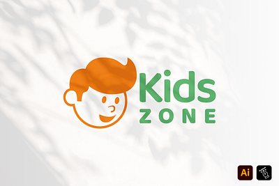 Kids Zone animation branding business name child games craft custom design fun graphic design illustration instagram logo kids logo logo template media play play zone template vector work