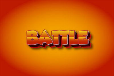 battle 3d text effect animation app art branding clean design flat illustration logo ui