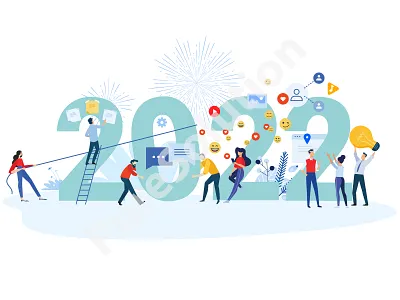 Merry Christmas and Happy New Year 2022 abstract