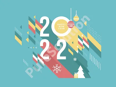Happy New Year 2022 abstract