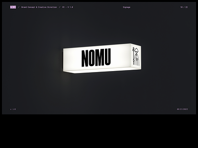 ALL HANDS x NOMU (SIGNAGE) branding clean design graphics illustration logo logos minimal signage