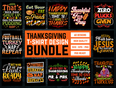 Thanksgiving T-Shirt Design Bundle thanksgiving t shirt