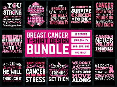 Breast Cancer T-Shirt Design Bundle breast cancer t shirt design