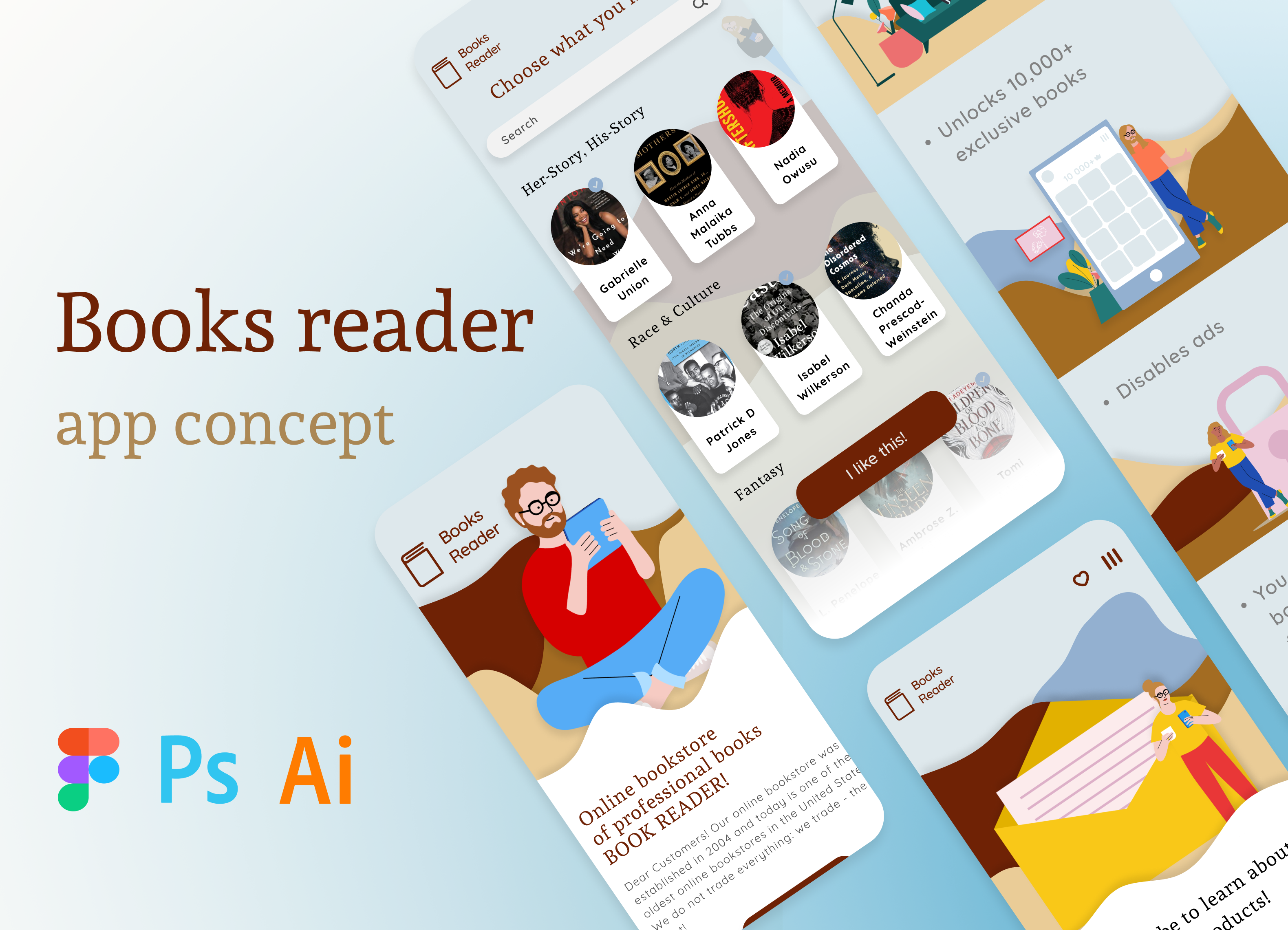 Example of Book reading app concept