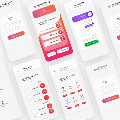 Viewkadeh app ui&ux design branding graphic design logo ui uidesign uiux