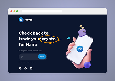 Crypto Waitlist Landing Page branding cryptocurrency design landing page ui web design