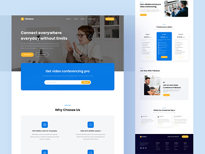 Video Conference Landing Page UI buy call conference design download kit landing page platform pricing product ui video website