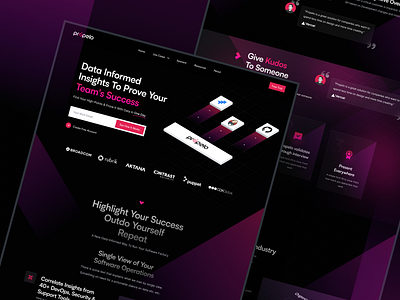 Landing Page: Propelo animation dark dark landing page dark mode dark pink dark ui dark website dashboard developer developer tool landing landing page landing page dark theme landing page design landing page ui pink website saas