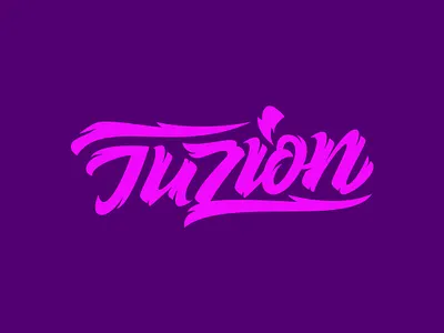 Fuzion Logo Lettering branding design illustration letter lettering logo signature typography vector