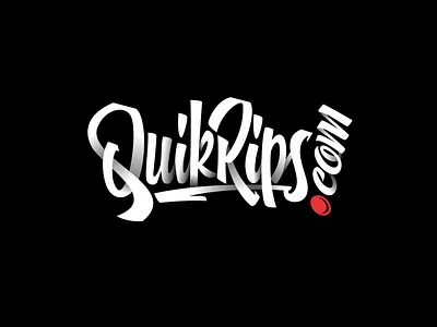 Quick Rips Logo Lettering branding design illustration letter lettering logo signature vector