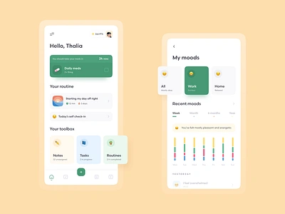 ADHD management app concept adhd app chart clean colorful dashboard health management mental mental health mood reminder self care statistics tracking ui ux ux ui wellness