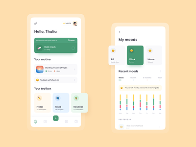 ADHD management app concept adhd app chart clean colorful dashboard health management mental mental health mood reminder self care statistics tracking ui ux ux ui wellness