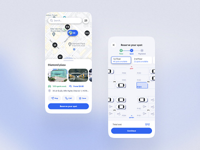 Park your Car app car design home interface map mobile navigation park parking ui ux