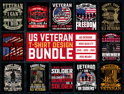 US Veteran T-Shirt Design Bundle adventure army tshirts design graphic design illustration tshirt design tshirts us veteran us veteran tshirts usa vector veteran veteran design
