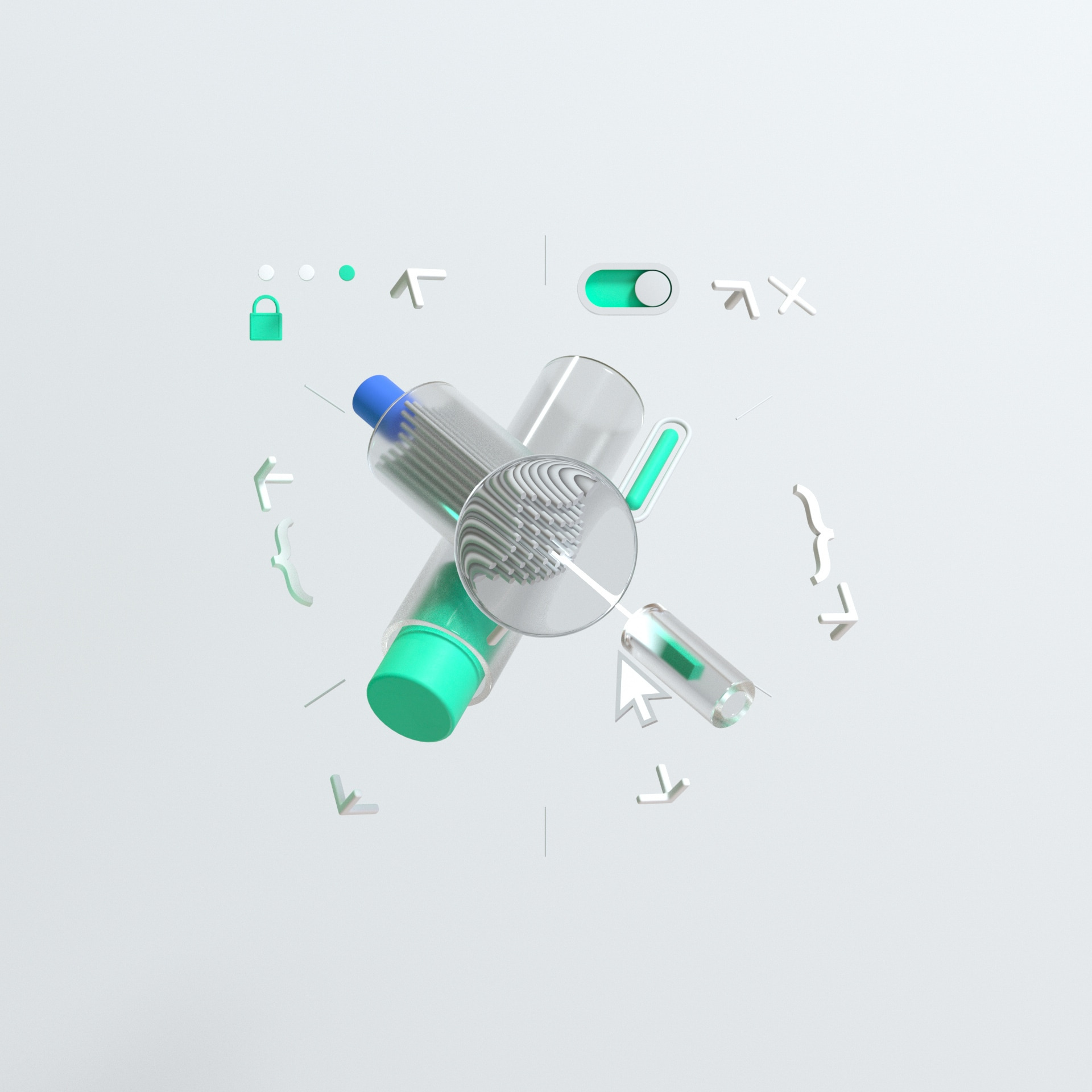 Abstract tech UI 3D 3d 3d art 3d artist animation brand branding color design graphic design illustration logo motion graphics ui