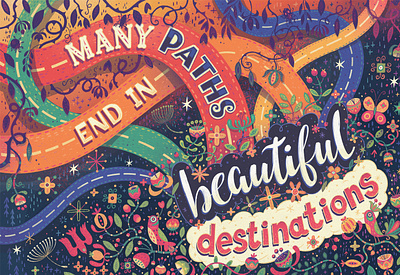 ... beautiful destinations puzzle birds design fun games hand drawn type hand lettering illustrated illustration jigsaw lettering poster puzzle