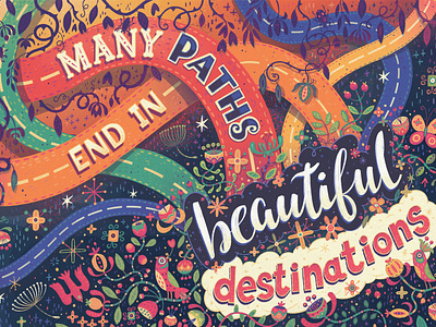 ... beautiful destinations puzzle birds design fun games hand drawn type hand lettering illustrated illustration jigsaw lettering poster puzzle