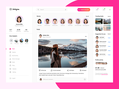 Instagram concept redesign (web app) branding graphic design ui