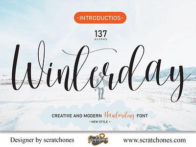 Winterday | Script-Handwriting Font branding brush font calligraphy dafont design download font free font hand writing handwriting handwritten illustration logo romantic font scratchones scratchones.com script ui ux vector wedding font