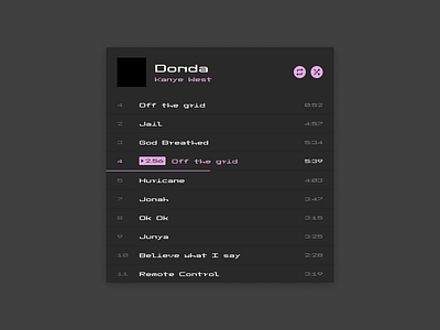 Donda Player art design new player ui