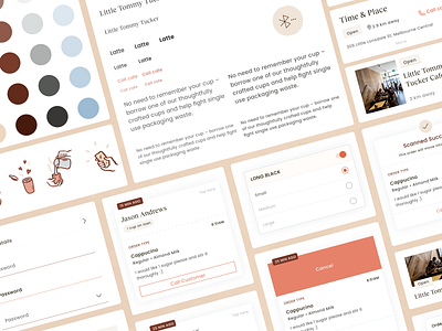 Noa and Parker / Design System android app button cafe cards coffee cup design design system field form illustration input interface ios mobile order react ui ux