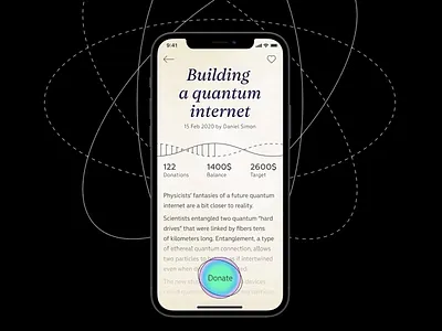 Donate to science projects animation app app design donation liquid science ui