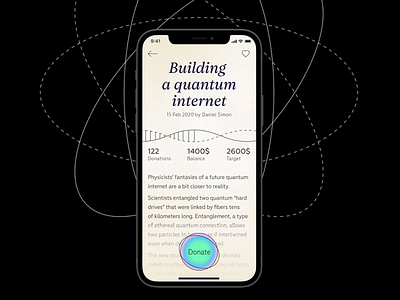 Donate to science projects animation app app design donation liquid science ui