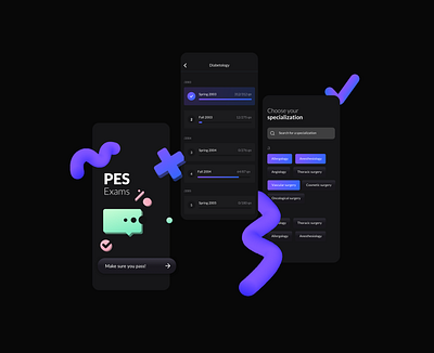 Exam Prep Apps for Medical Students app darkmode graphic design learning measure minimalistic progress ui ux