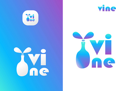 Vine Logo Design - Modern logo design - logo designer 2d adobe adobe illustrator blue brand identity branding business design graphic design handlettering icon icons identity illustration lettering logo logotype minimal typography vector