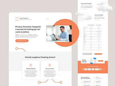 Hosting provider - Landing Page cloud cloud hosting clouds design elegant desing hosting hosting provider landing page modern design ui user interface ux