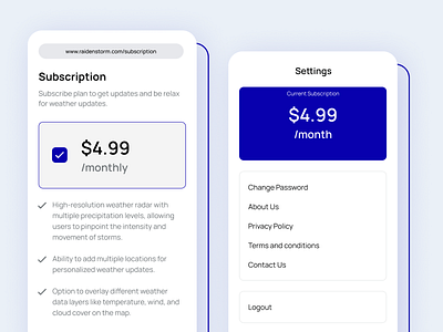 Raiden storm - Update of weather alert cloud locations map monthly plan precipitation levels radar settings storms subscription temperature ui updates weather wind