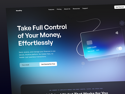 Fintech Landing Page Website bank bank website dark mode design financial fintech fintech design landing page minimalist modern premium ui ui design webdesign