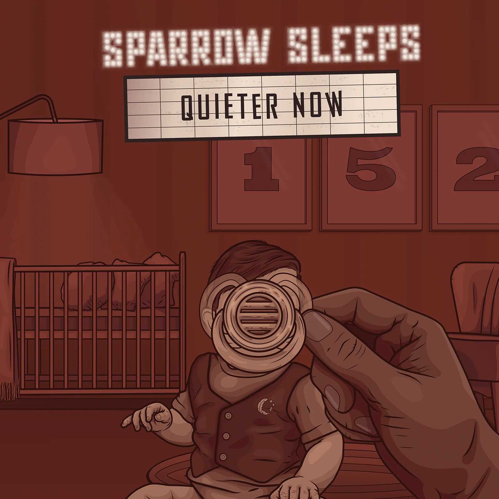 Taking Back Sunday "Quieter Now" lullabies album cover illustration portrait sparrow sleeps taking back sunday toddler