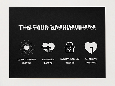 The Four Brahmavihara Posters for Wild Heart Meditation Center branding color palette graphic design illustration typography