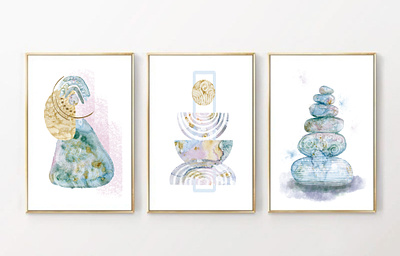 Zen - collection design graphic design illustration posters watercolor painting zen
