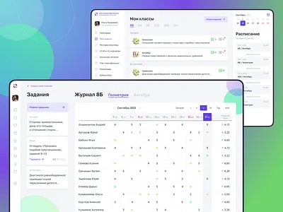 Student & School Progress Tracking Dashboard dailyui dashboard green light planning schedule schoolchild schooldiary statistic student table timetable ui web