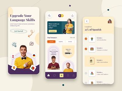 Duolingo App Design app design challanges design duolingo app duolingo app redesign duolingo english app duolingo english learning app flat design language learning app trending uplabs