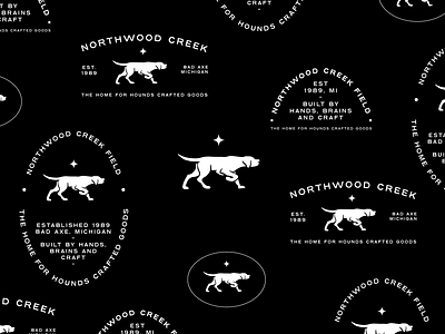 Northwood Creek identity animal logo badge badge design badge logo branding branding and identity branding brand identity design dog branding dog identity dog logo hunting branding hunting logo identity illustration logo logo design vintage logo