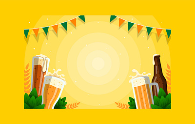 Beer Background illustration background beer beerday beerfest festival flat design flat illustration illustration template vector