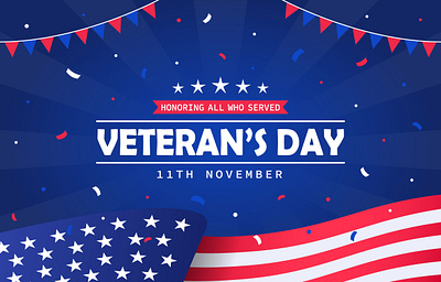 Veterans Day Background america background flat design flat illustration hero illustration patriot usa vector veteran veteransday