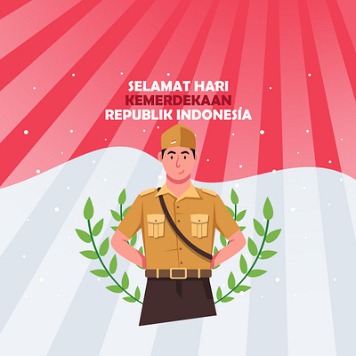 Indonesia Independence Day illustration flat design flat illustration freedom hero illustration independence indonesia patriot vector