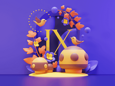 Hello, September 🍁 3d 3d art abstract autumn birds branding design dribbblers graphic design illustration illustrator island leaf plants scene september wallpaper