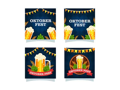 Octobeer Festival Banner banner beer beerfest beerfestival festival flat design flat illustration illustration template vector
