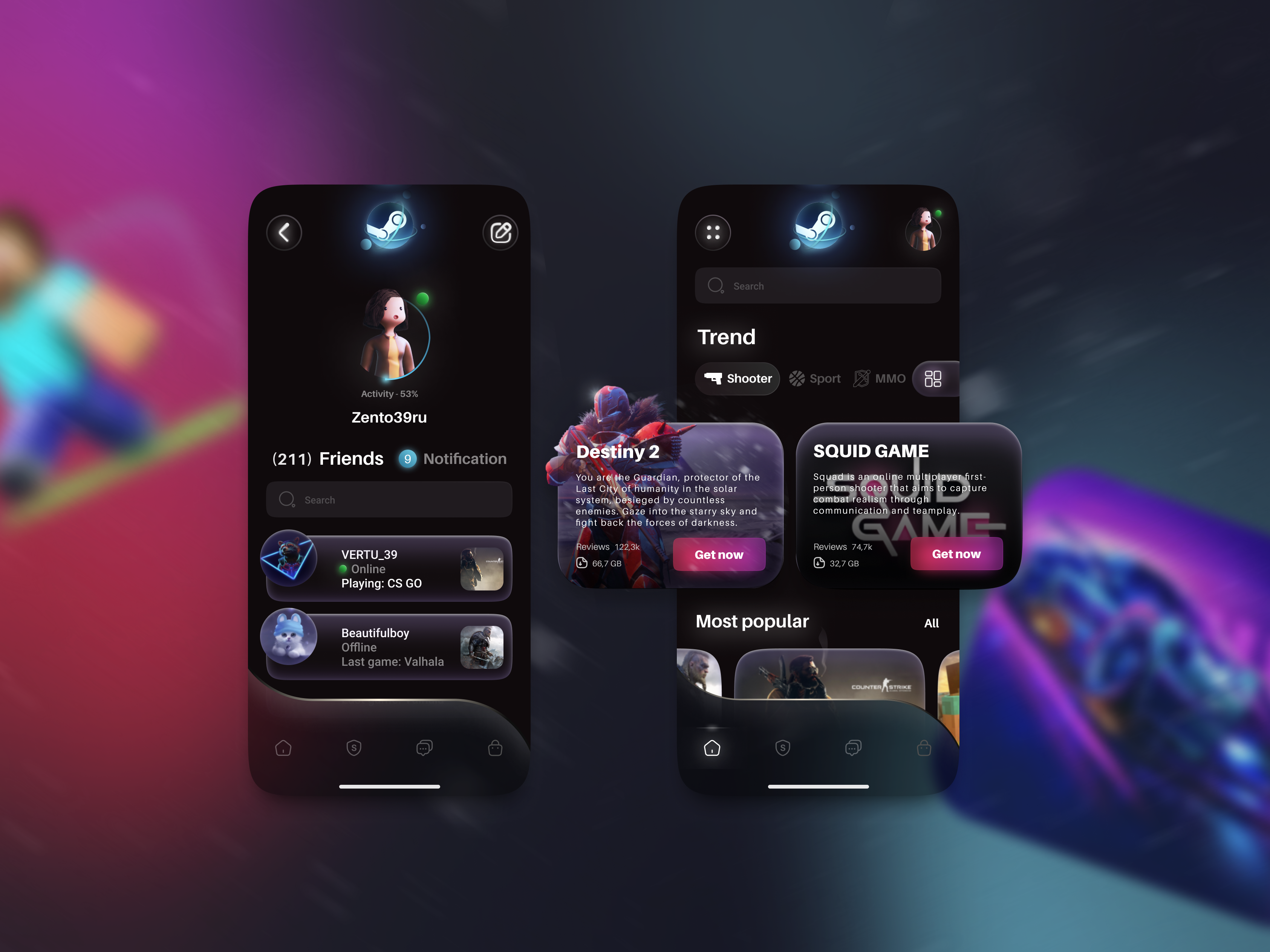 Example of New Steam portal