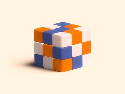 Childhood Game Rubik Cube 3d 3d art animation blender blender3d branding clean design graphic design icon illustration logo motion graphics render ui vector web
