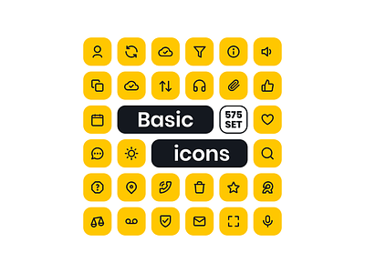 575 basic icons for any project 🚀 appdesign figma graphicdesign icondesign icons iconset illustration sketch svg ui uiux ux uxdesign