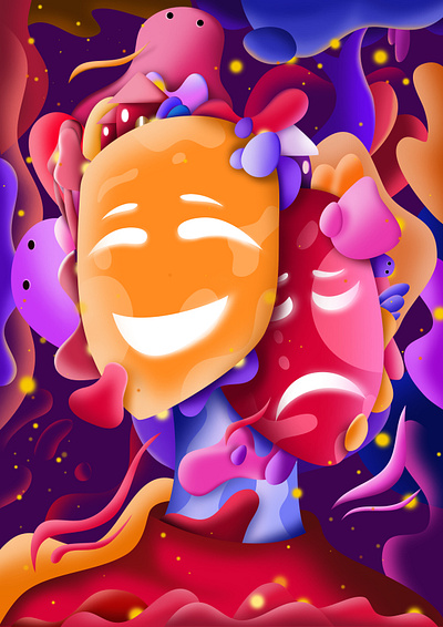 Persona abstract affinity designer artwork brush character concept gradient illustration inspiration mask psychology vector wallpaper