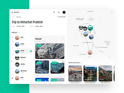 Travel Planning - Itinerary Page adventure booking dailyui design destination explore green itinerary modern planning travel travel booking travel website travelling trip ui ux web website