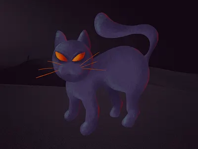 the dark side of the cat bitmap book illustration cat clipart cute dark evil for kids halloween hand drawn illustration spooky violet