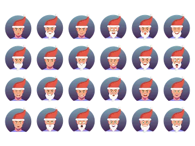 Christmas Santa Avatar claus design icon icons illustration vector